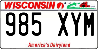 WI license plate 985XYM