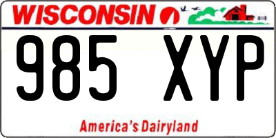 WI license plate 985XYP