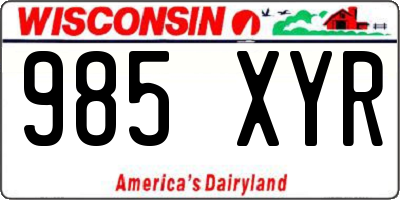 WI license plate 985XYR