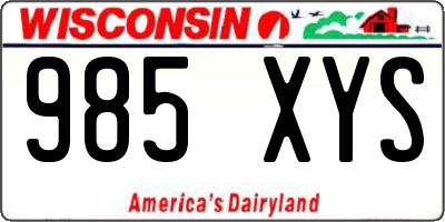 WI license plate 985XYS