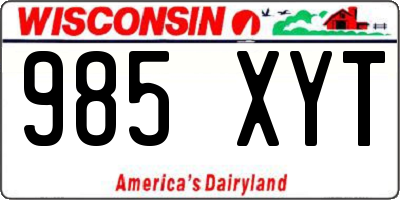 WI license plate 985XYT