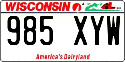 WI license plate 985XYW