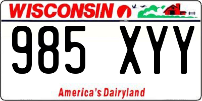WI license plate 985XYY