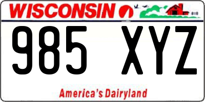 WI license plate 985XYZ