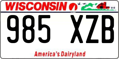 WI license plate 985XZB