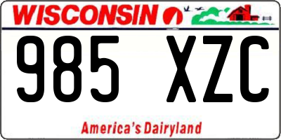 WI license plate 985XZC