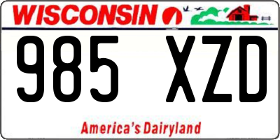 WI license plate 985XZD