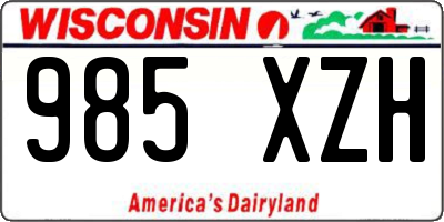 WI license plate 985XZH