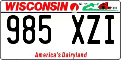 WI license plate 985XZI