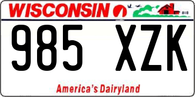 WI license plate 985XZK