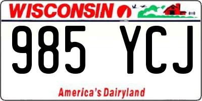 WI license plate 985YCJ