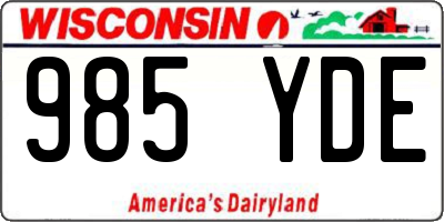 WI license plate 985YDE