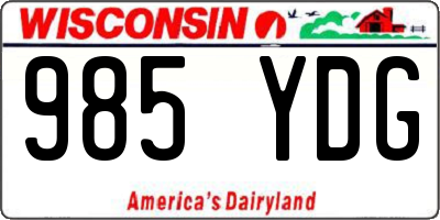 WI license plate 985YDG