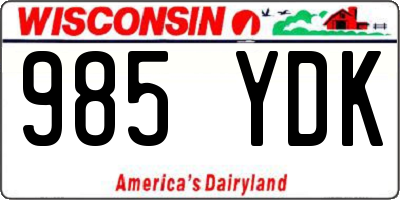 WI license plate 985YDK