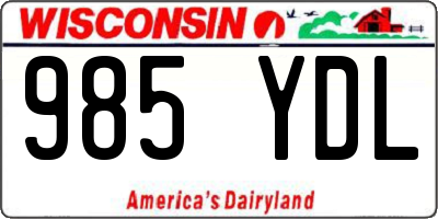 WI license plate 985YDL