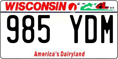 WI license plate 985YDM