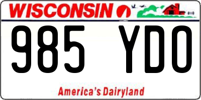WI license plate 985YDO