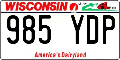 WI license plate 985YDP