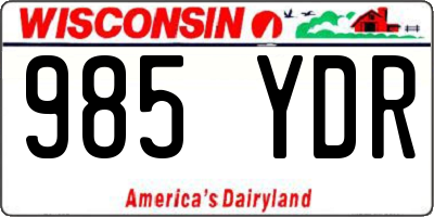 WI license plate 985YDR