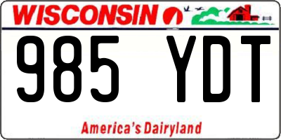 WI license plate 985YDT