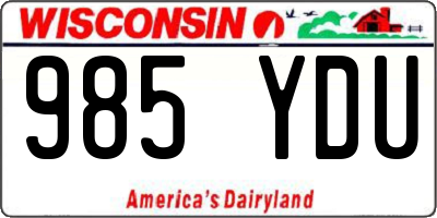 WI license plate 985YDU