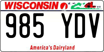 WI license plate 985YDV