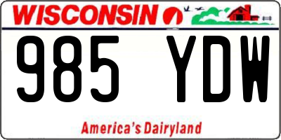 WI license plate 985YDW
