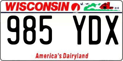 WI license plate 985YDX