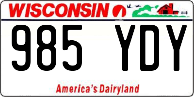 WI license plate 985YDY