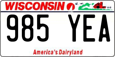 WI license plate 985YEA