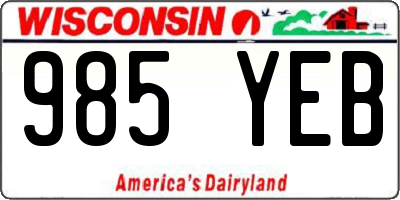 WI license plate 985YEB