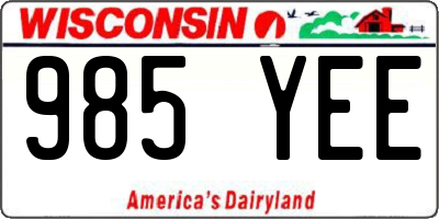 WI license plate 985YEE