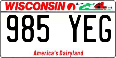 WI license plate 985YEG