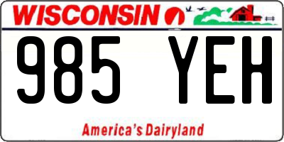 WI license plate 985YEH