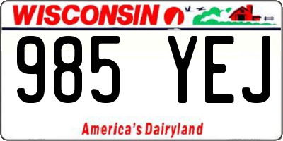 WI license plate 985YEJ