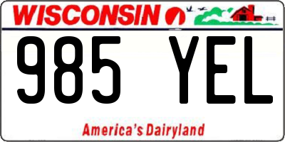 WI license plate 985YEL
