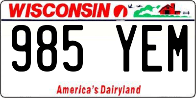 WI license plate 985YEM