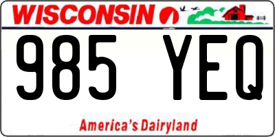 WI license plate 985YEQ