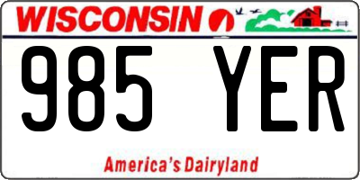WI license plate 985YER