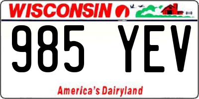 WI license plate 985YEV