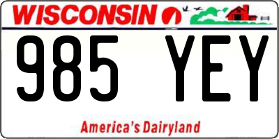 WI license plate 985YEY