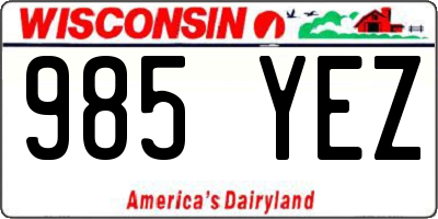 WI license plate 985YEZ