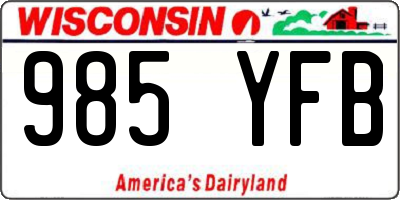 WI license plate 985YFB