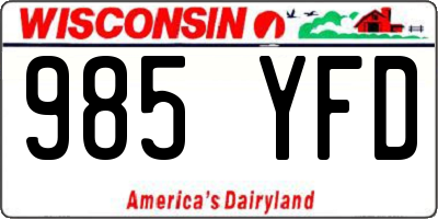 WI license plate 985YFD