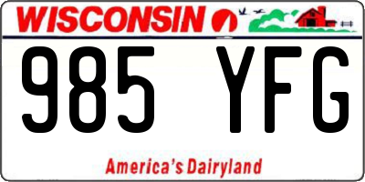 WI license plate 985YFG