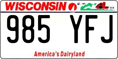 WI license plate 985YFJ