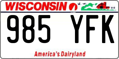 WI license plate 985YFK