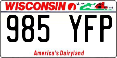 WI license plate 985YFP