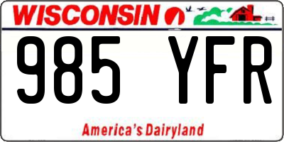 WI license plate 985YFR