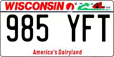 WI license plate 985YFT